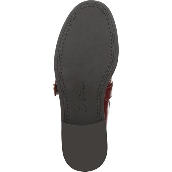 Sam Edelman Womens French Merlot Leather Rounded Toe Ankle Buckle Elaina Loafer - Picture 4 of 6